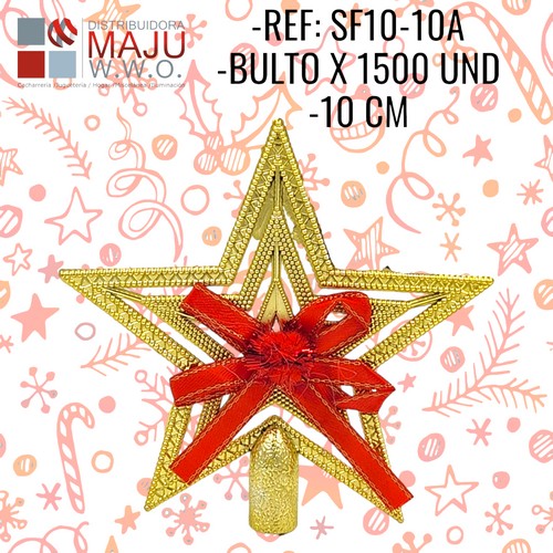 Sf10-10A Estrella Punta De Arbol Pequeña Oro 10X10