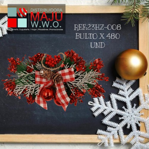 Corbatines Navideño Floral Bolas Piñas De