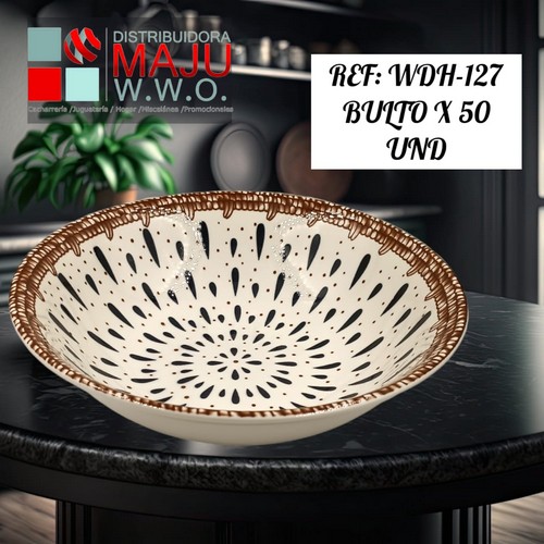 Plato Ceramico Redondo Para Sopa Con Gotas