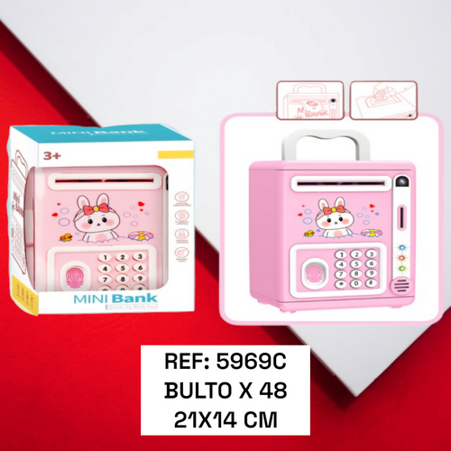 Juguete Rosa Banco Conejo Con Puerta Movible