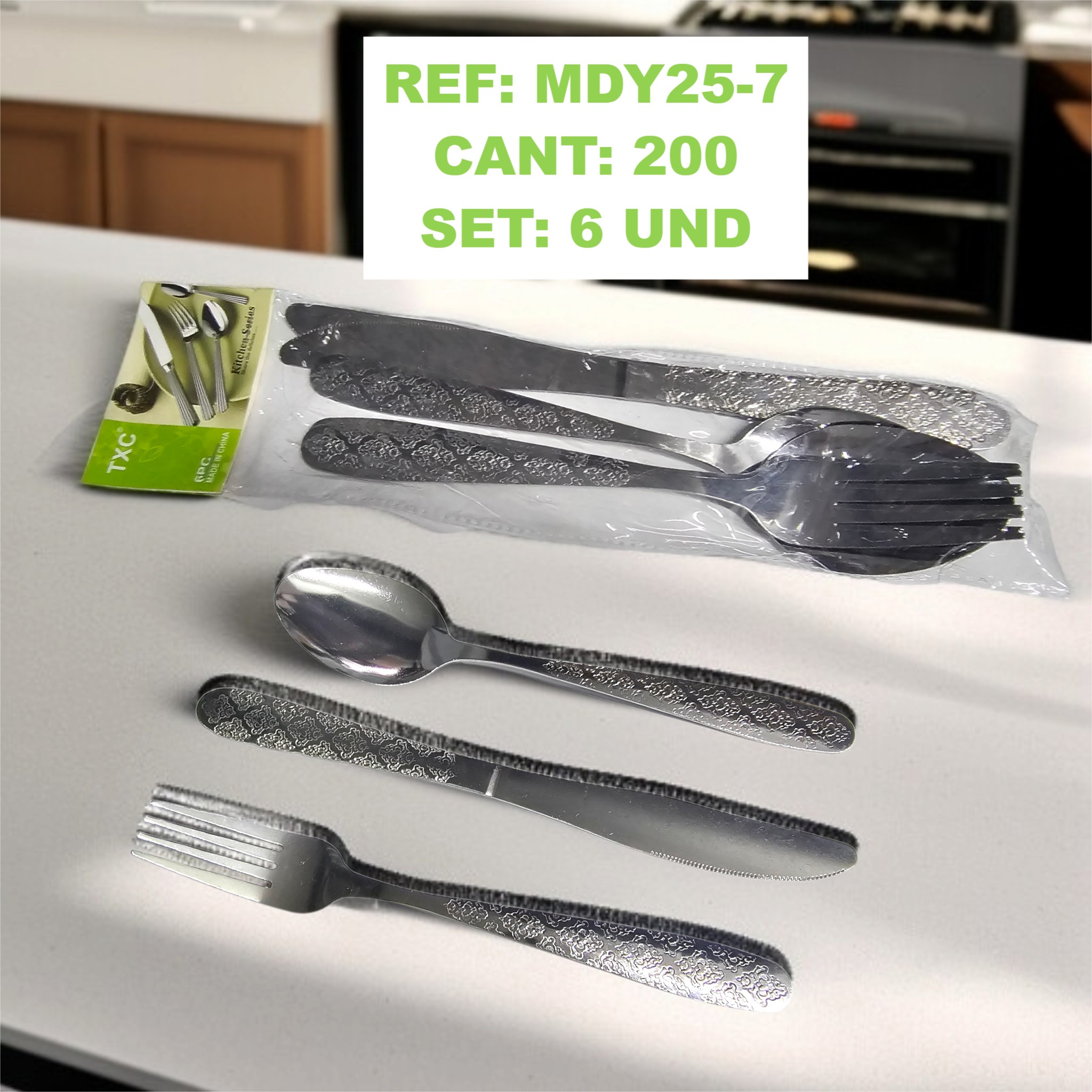 Mdy25-7 Set De Cubiertos X 6 Und Relieve M