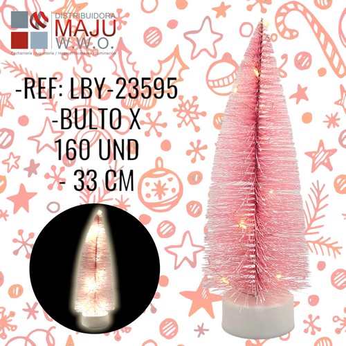 Lby-23595 Arbol De Escritorio Con Nieve Y Luz Colo