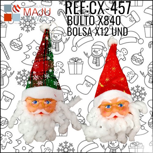 Cx-457 Cabezas De Santa Para Colgar Navideñas En B