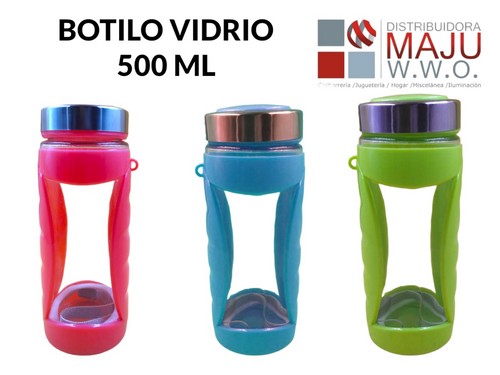 Botilo De Vidrio Con Protector Plastico Y Vis