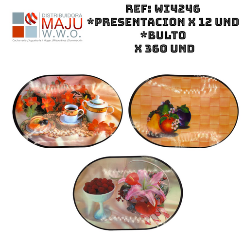 Individuales Flexibles Antideslizantes Oval