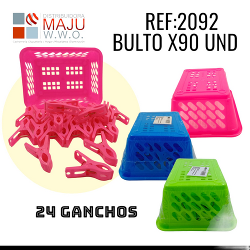 Clip De Ropa Con Caja Rectangular X24Pcs Y 15