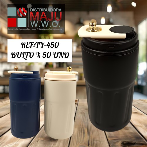 Termo Metalico Con Cubierta En Pasta Y Medi