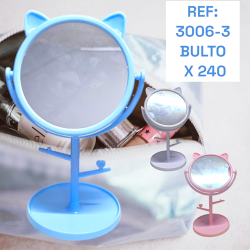 Espejo Orejas De Zorro Con Base Plastica
