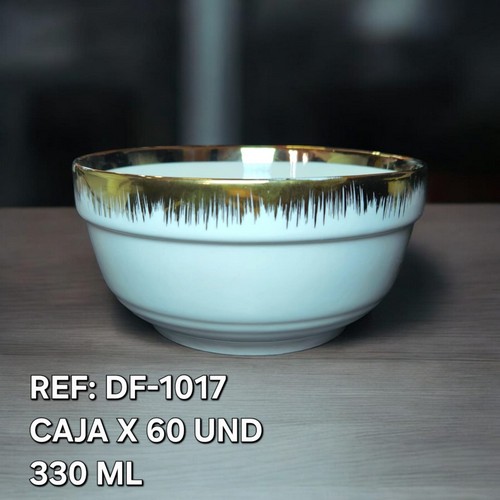 Taza Ceramica Borde Dorado 33O Ml