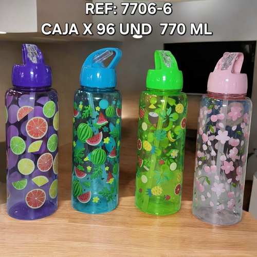 Botilo 770 Ml Redondo Tematica Frutas