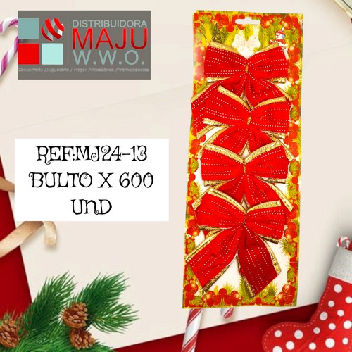 Corbatin Navideño Grande Enblister X4Pcs