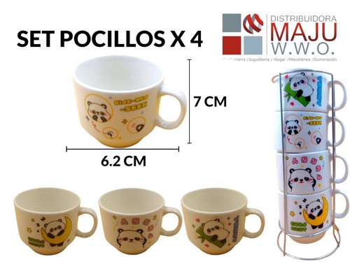 Juego De Pocillos Tintero De 7X6.2Cm Osos P