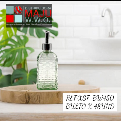 Dispensador De Jabon Vidrio Con Diseño D