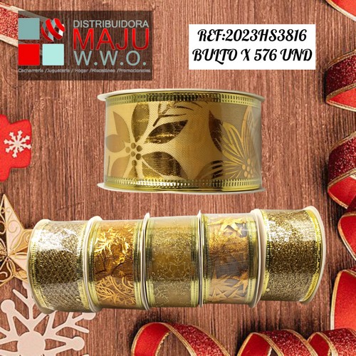 Cinta Navideña Estampada Cajax24Pcs Sur