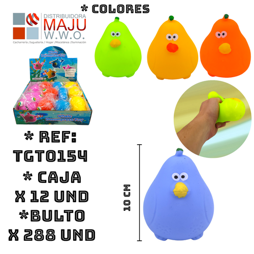 Squishy Animales Caja X12Pcs Pajaros Pera