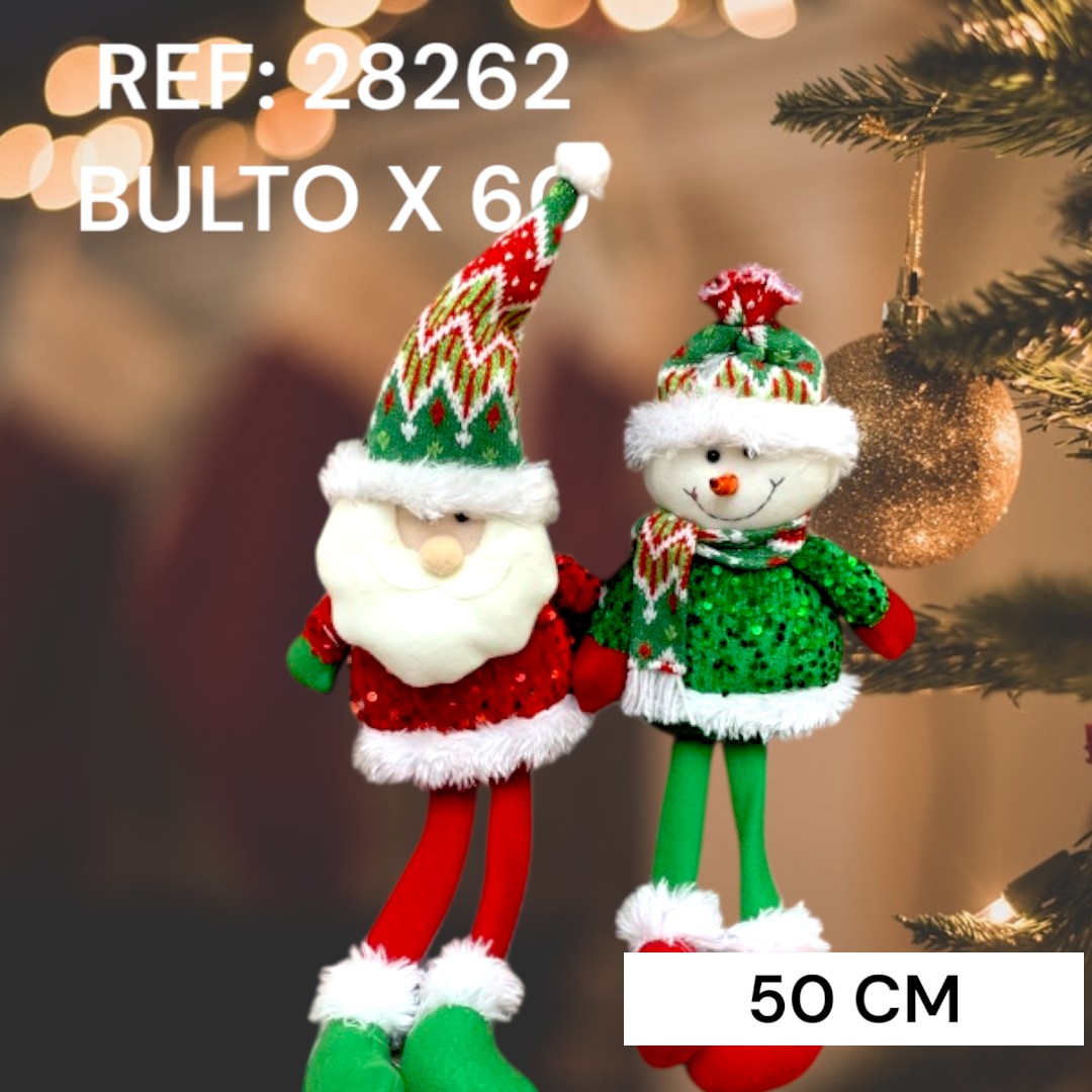 Muñeco De Nieve Navideño De Tela Con Lenteju