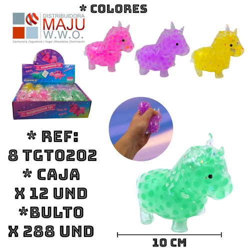 Tgt0202 Squishy Biogel Unicornio Caja X12Pcs Col