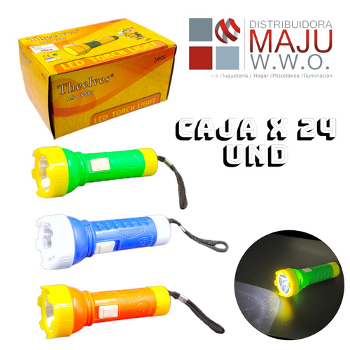 Linterna Led Mediana Colores Con Cuerda Re