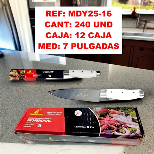 Mdy25-16 Cuchillo De Cocina Mango Blanco