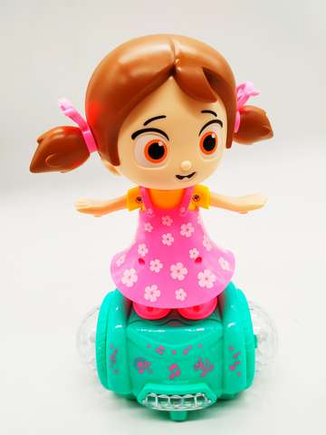 Zx-378 Muñeca Niña En Patineta Con Luz Y Sonido