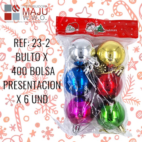 23-2 Bola Mediana En Bolsa X6Pcs Clasica 13X10Cm {