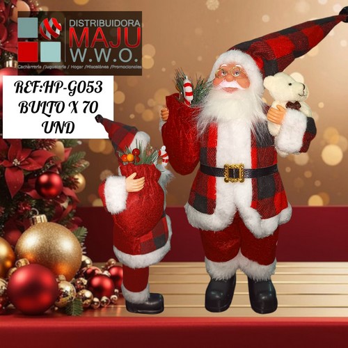 Papa Noel Oso Polar Peque?O De 30X18Cm