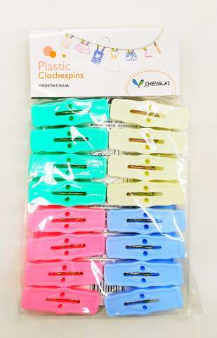 Pinza De Ropa X 16 Colores Vivos