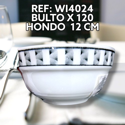 Taza Ceramica Hondo Borde Decorado Lineas 1