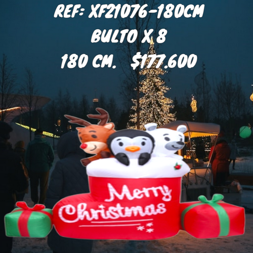 Inflable Navideño Con Diseño De Bota