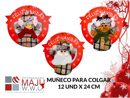 Muñecos Navideños Con Letrero Circular De