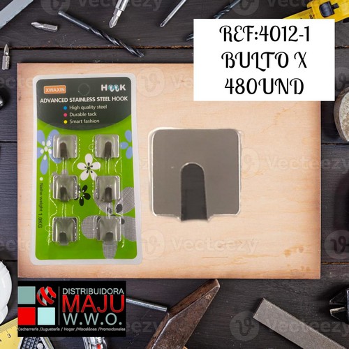 Ganchos Para Pared Adhesivos Metalicos En B