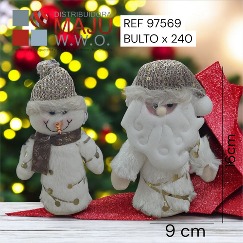Decoracion Navidad Santa Y Snowman Blancos C