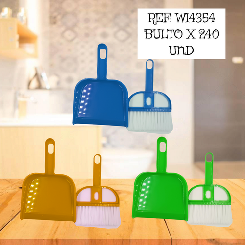Recogedor Y Escoba De Mano En Bolsa Colores