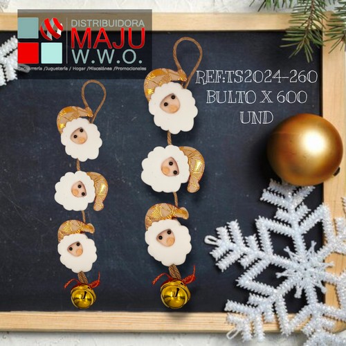 Tira De Muñecos Navideños Con Cascabel