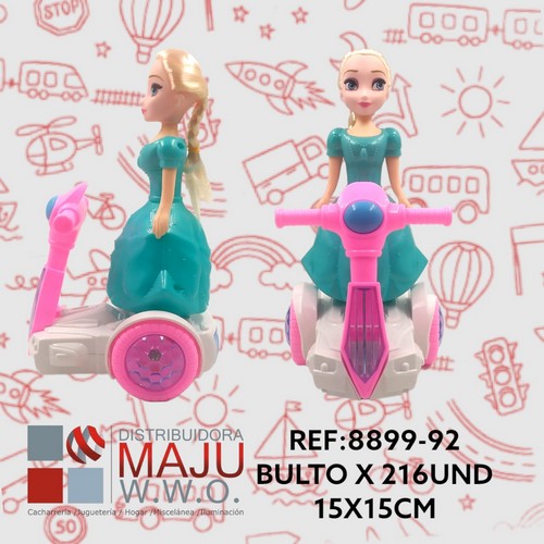 Mu032/8899-92 Muñeca En Patineta Con Luces Y Sonid
