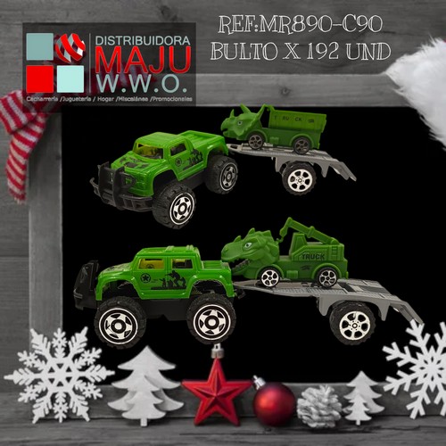 Monter Truck Con Trailer Y Carro Dino
