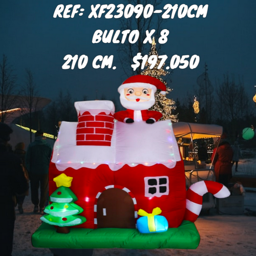 Inflable Navideño Casa De Santa Con