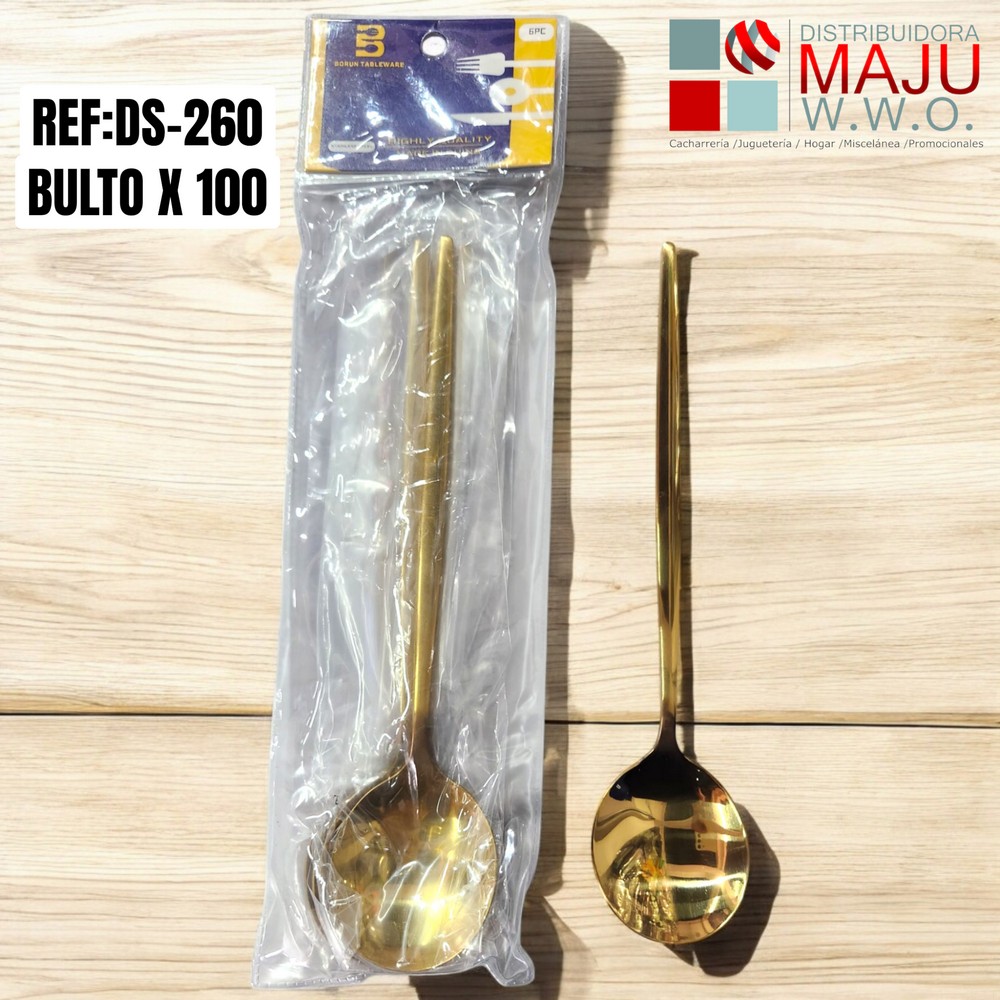 Set De Cucharas X 6 Tipo Gurmet Doradas
