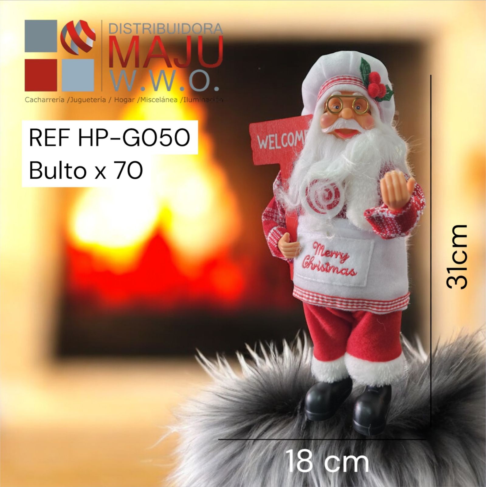 Muñeco De Navidad Santa Claus Chef Con Del