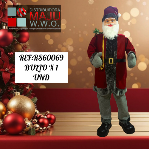 Papa Noel Blanco A Escala De 180 Cm Con So