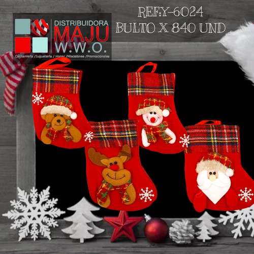 Botas Navideñas X12Pcs De 12Cm