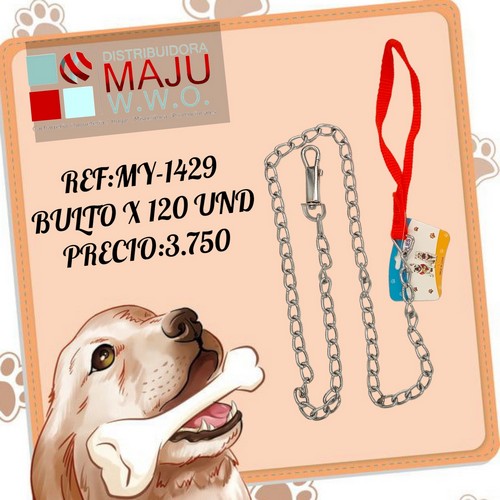 Lazo Para Mascota Cadena 120 X 1.1 Cm