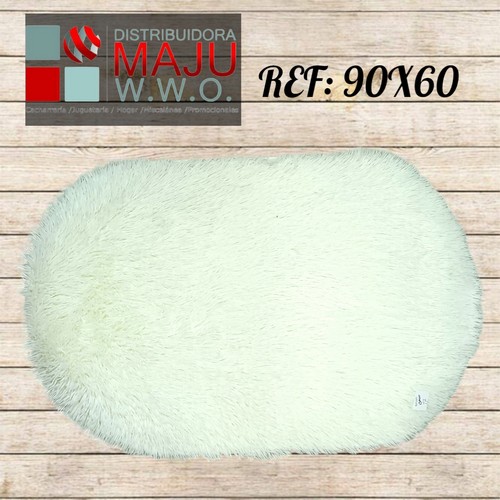 Tapete Ovalado Peludo Blanco