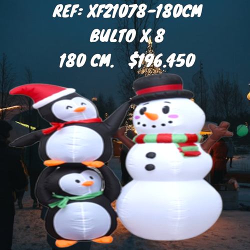 Inflable Navideño De Snowman Con Pin