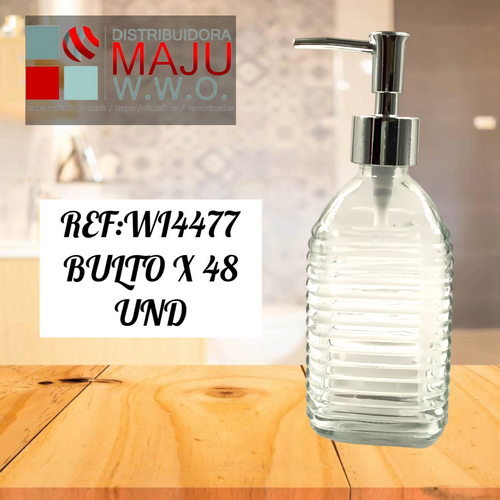 Dispensador En Vidrio Con Relieve 400 Ml