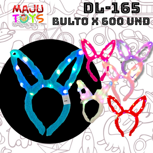 Dl-165 Diadema Con Luz Felpuda Conejo Colores Bols