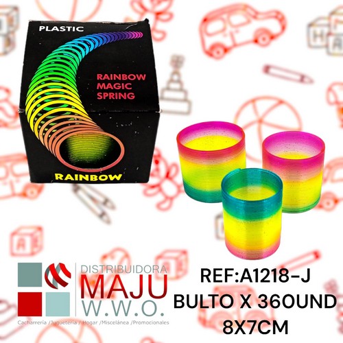 Slinky Resorte Arcoiris En Caja X3Pcs 8X7C