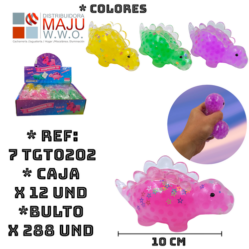 Tgt0202 Squishy Dinosaurio Biogel Estrellas Caja
