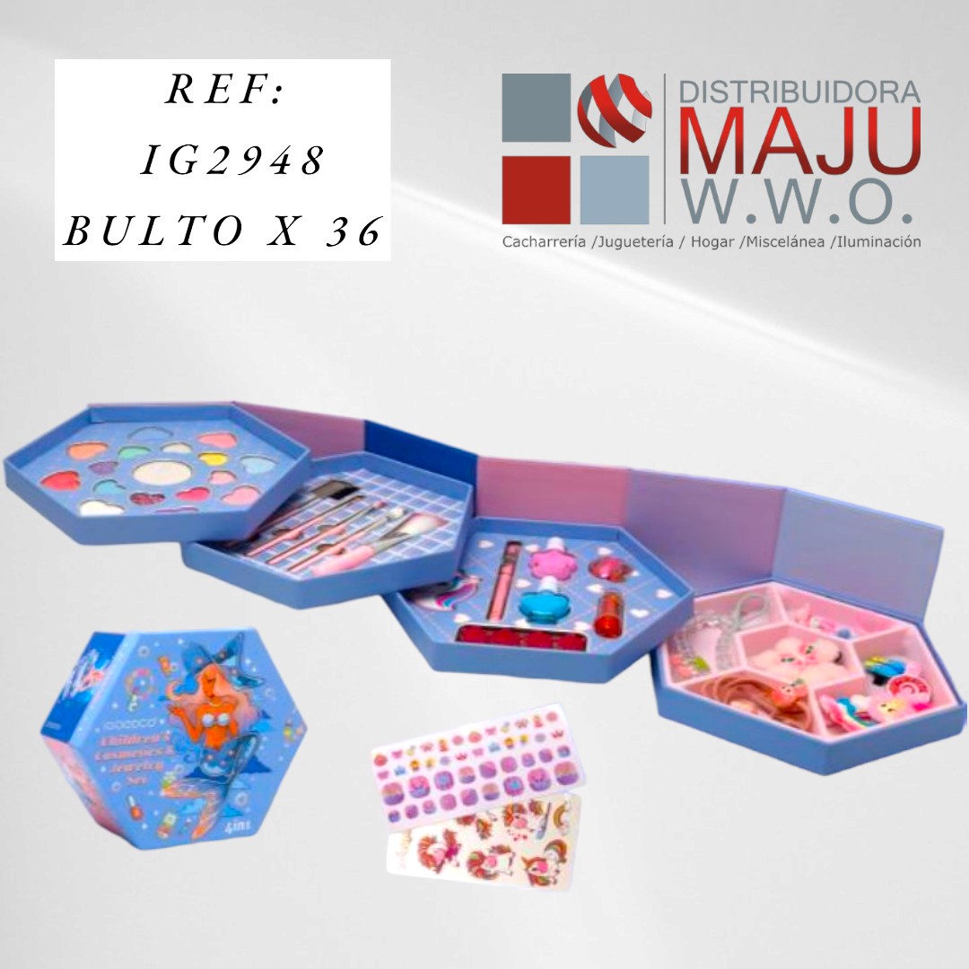 Juguete Set De Belleza Maquillaje Con Pegat