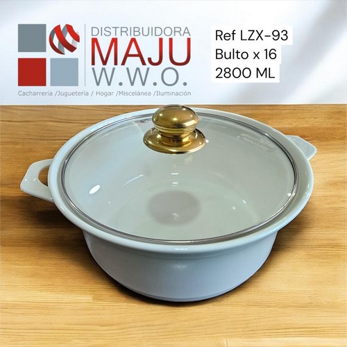 Olla Sopera Elegante Tapa Vidrio Ceramico 1